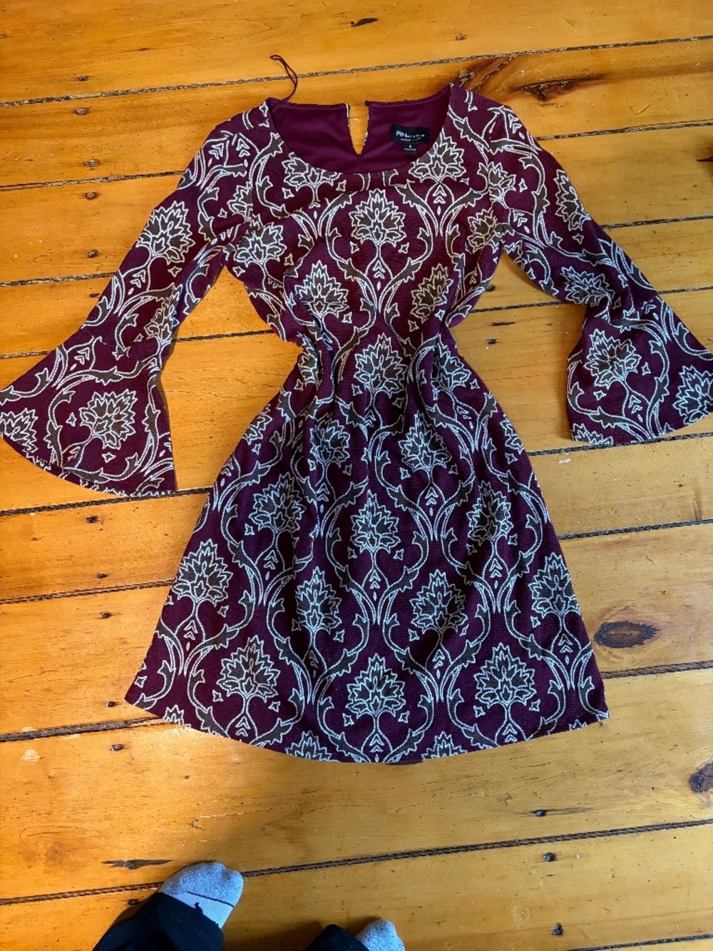 Quarter Sleeve Patterned Dress